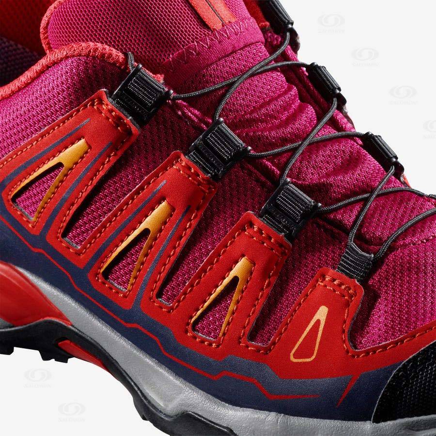 Dětské Nepromokavé Boty Salomon X-ULTRA MID GORE-TEX Červené | CZ-L1900