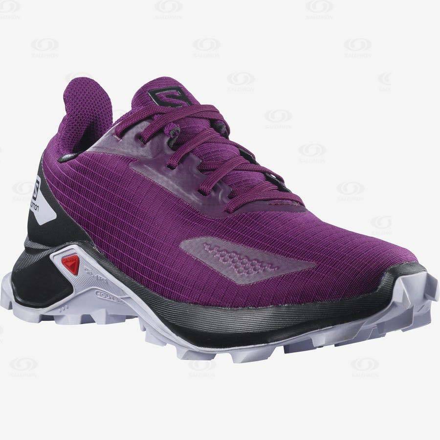 Dětské Trailové Běžecké Boty Salomon ALPHACROSS BLAST CLIMASALOMON™ WATERPROOF Fialové | CZ-L2467