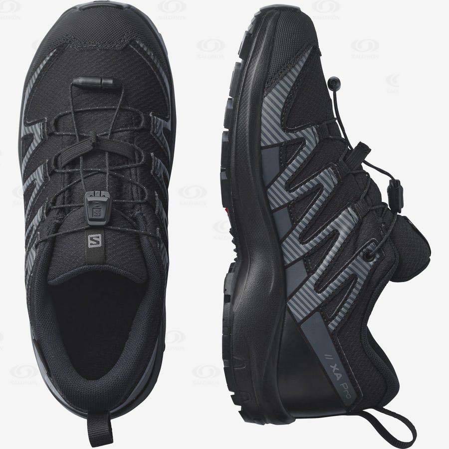 Dětské Trailové Běžecké Boty Salomon XA PRO V8 CLIMASALOMON™ WATERPROOF Černé | CZ-L2411