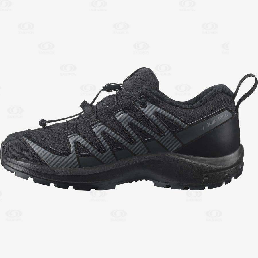 Dětské Trailové Běžecké Boty Salomon XA PRO V8 CLIMASALOMON™ WATERPROOF Černé | CZ-L2411