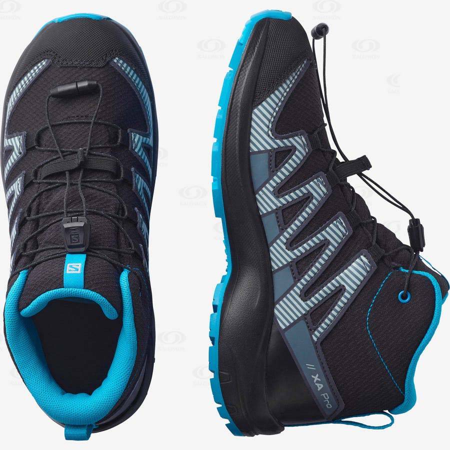 Dětské Trailové Běžecké Boty Salomon XA PRO V8 MID CLIMASALOMON™ WATERPROOF Černé | CZ-W4050