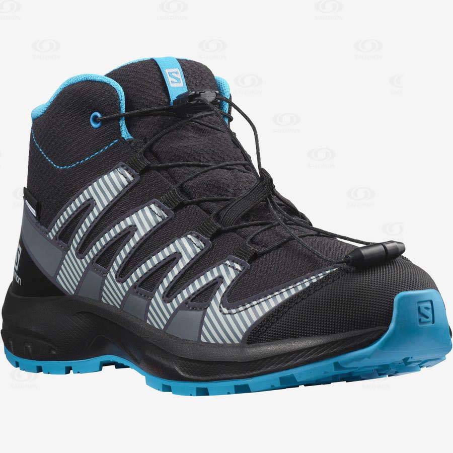 Dětské Trailové Běžecké Boty Salomon XA PRO V8 MID CLIMASALOMON™ WATERPROOF Černé | CZ-W4050