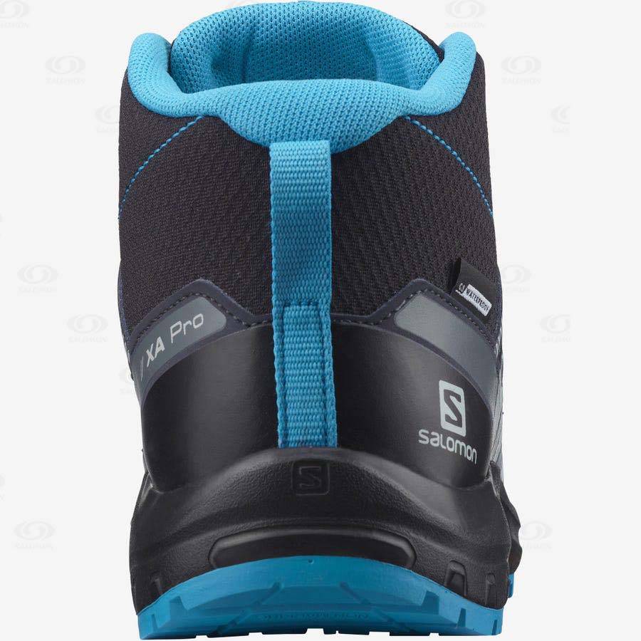 Dětské Trailové Běžecké Boty Salomon XA PRO V8 MID CLIMASALOMON™ WATERPROOF Černé | CZ-W4050