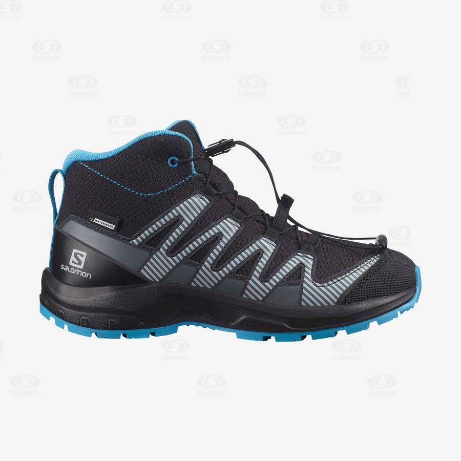 Dětské Trailové Běžecké Boty Salomon XA PRO V8 MID CLIMASALOMON™ WATERPROOF Černé | CZ-W4050