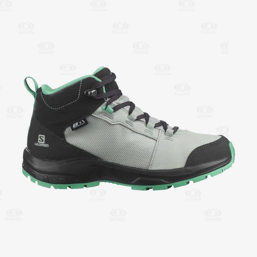 Dětské Trekové Boty Salomon OUTWARD CLIMASALOMON™ WATERPROOF Mátově Zelená | CZ-L1144
