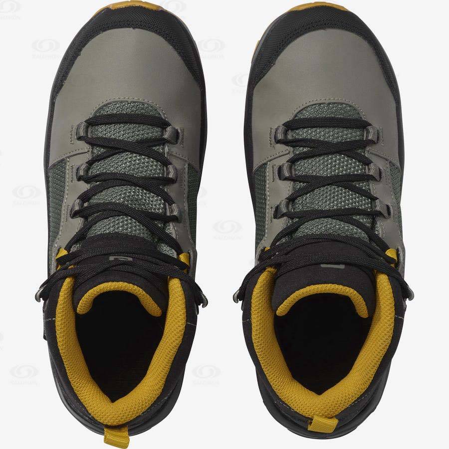 Dětské Trekové Boty Salomon OUTWARD CLIMASALOMON™ WATERPROOF Olivy Zelené | CZ-W3560