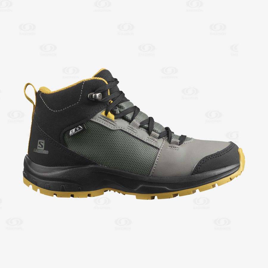Dětské Trekové Boty Salomon OUTWARD CLIMASALOMON™ WATERPROOF Olivy Zelené | CZ-W3560