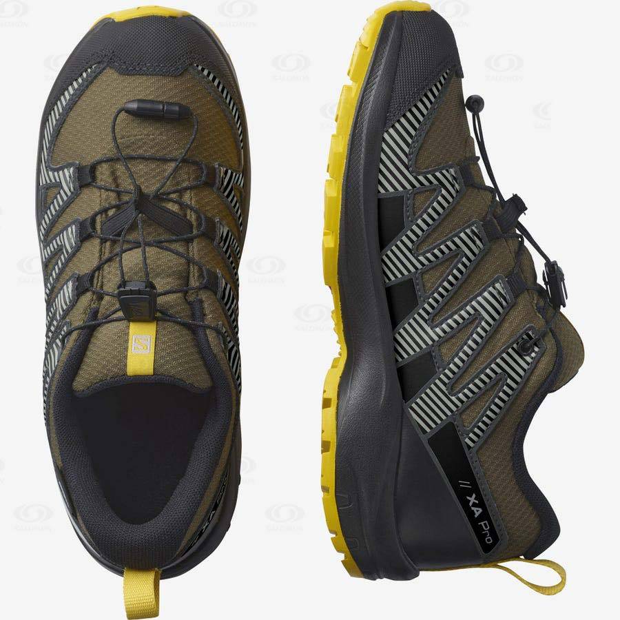 Dětské Trekové Boty Salomon XA PRO V8 CLIMASALOMON™ WATERPROOF Olivy Zelené | CZ-O2162
