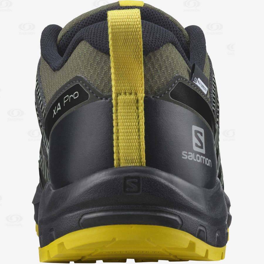 Dětské Trekové Boty Salomon XA PRO V8 CLIMASALOMON™ WATERPROOF Olivy Zelené | CZ-O2162