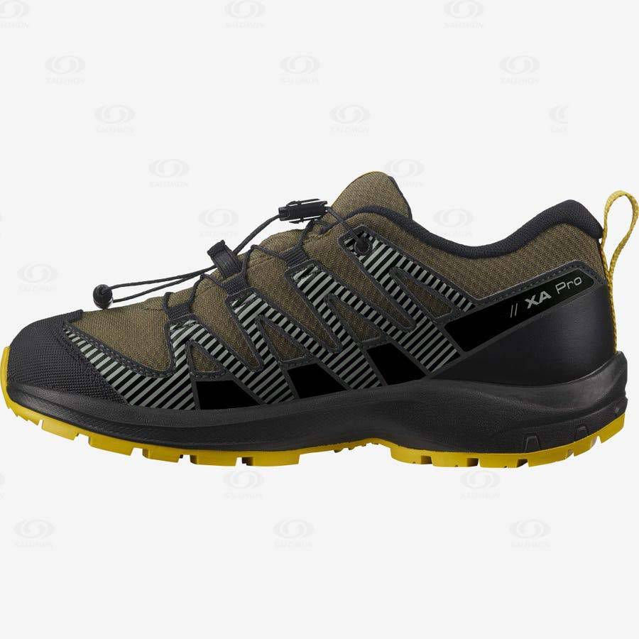 Dětské Trekové Boty Salomon XA PRO V8 CLIMASALOMON™ WATERPROOF Olivy Zelené | CZ-O2162