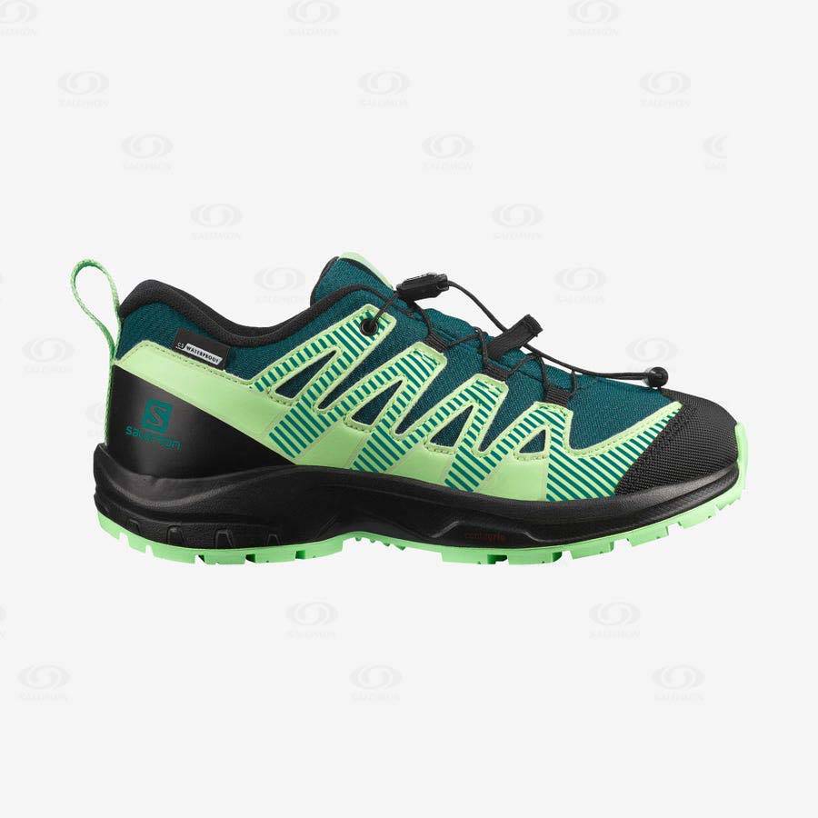 Dětské Trekové Boty Salomon XA PRO V8 CLIMASALOMON™ WATERPROOF Zelene | CZ-W4180