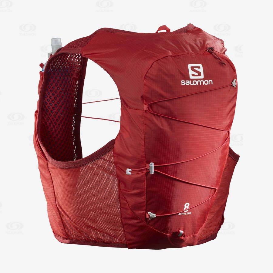 Pánské Běžecké Batohy Salomon ACTIVE SKIN 8 Červené | CZ-A2158