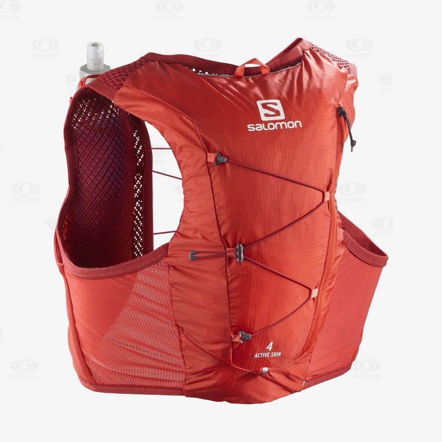 Pánské Běžecké Batohy Salomon ACTIVE SKIN 4 Červené | CZ-L2040