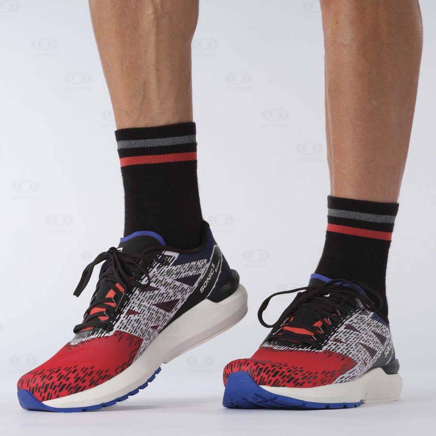 Pánské Běžecké Boty Salomon SONIC 5 BALANCE Červené Blankyt | CZ-S1520