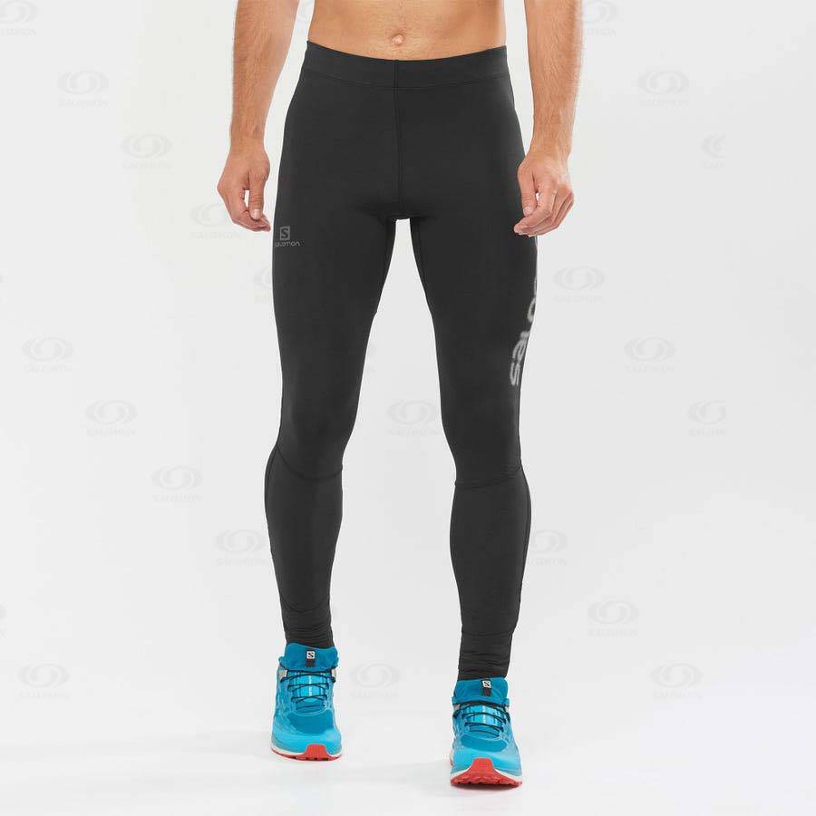 Pánské Běžecké Tighty Salomon AGILE LONG Černé | CZ-O1579