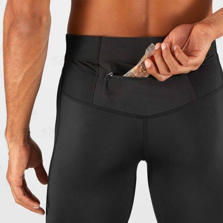 Pánské Běžecké Tighty Salomon AGILE LONG Černé | CZ-O1579