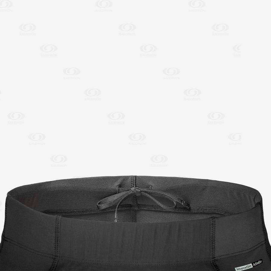 Pánské Běžecké Tighty Salomon AGILE LONG Černé Žluté | CZ-S1324