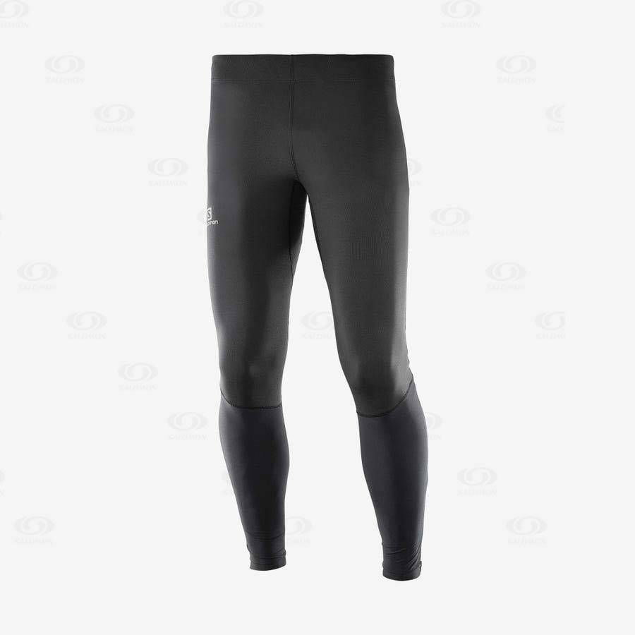 Pánské Běžecké Tighty Salomon AGILE LONG Černé Žluté | CZ-S1324