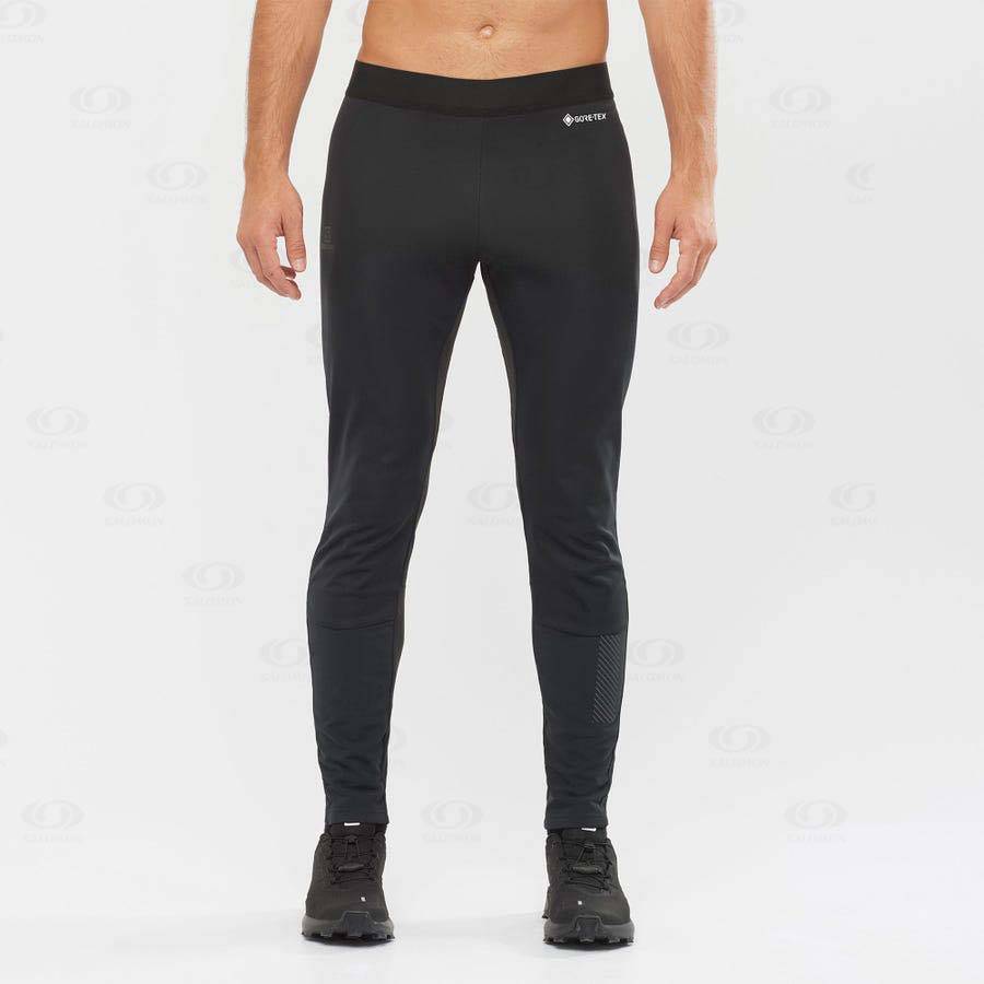 Pánské Běžecké Tighty Salomon GORE TEX INFINIUM™ WINDSTOPPER® Černé | CZ-O1588
