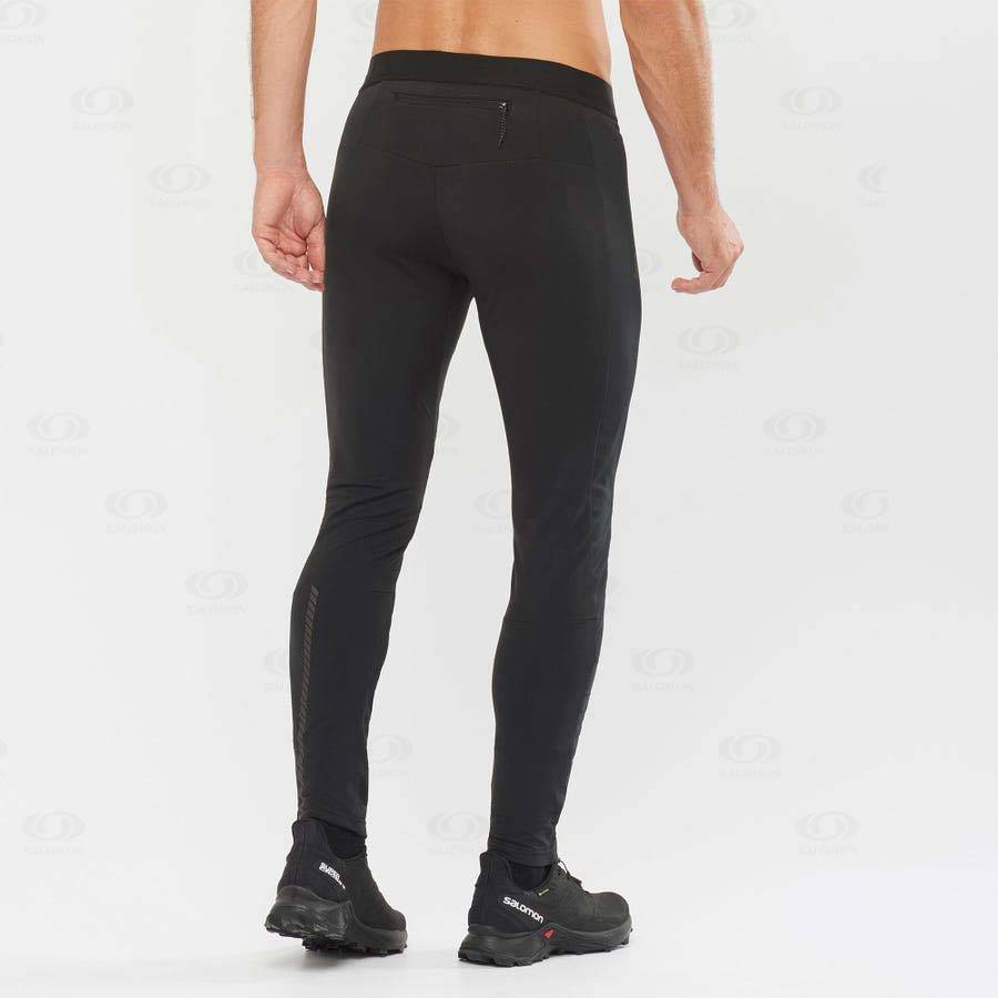 Pánské Běžecké Tighty Salomon GORE TEX INFINIUM™ WINDSTOPPER® Černé | CZ-O1588