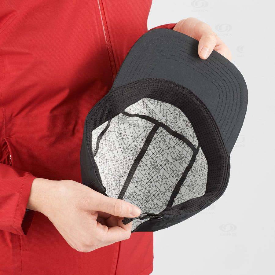 Pánské Klobouky Salomon BONATTI WATERPROOF FIVE PANEL Černé | CZ-M2007
