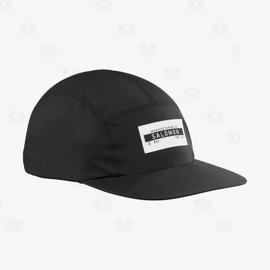 Pánské Klobouky Salomon BONATTI WATERPROOF FIVE PANEL Černé | CZ-M2007
