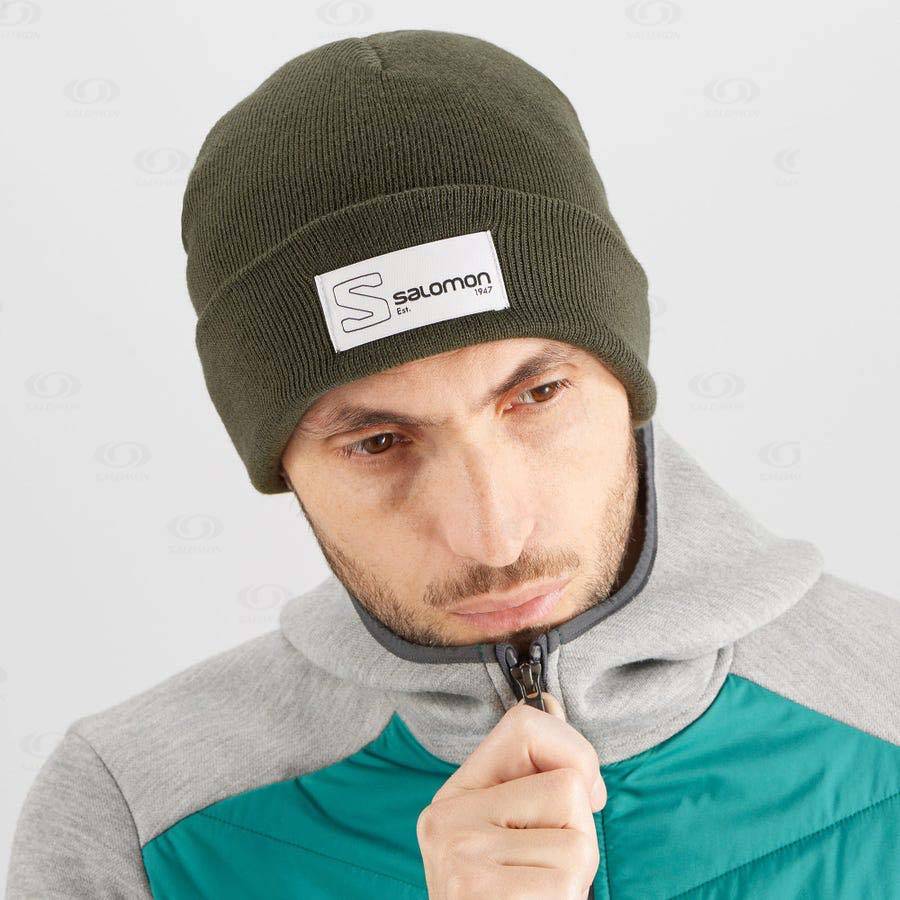 Pánské Klobouky Salomon OUTLIFE LOGO Olivy Zelené | CZ-N1085
