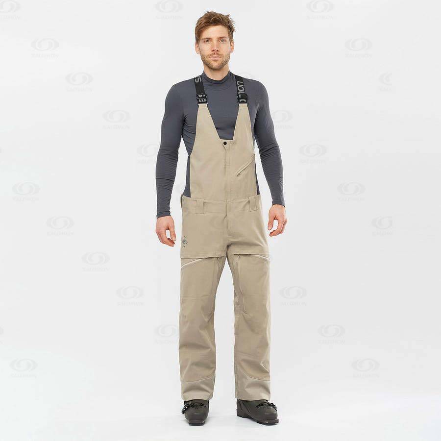 Pánské Lyžařské Kalhoty Salomon STANCE 3L BIB Béžový | CZ-L1592