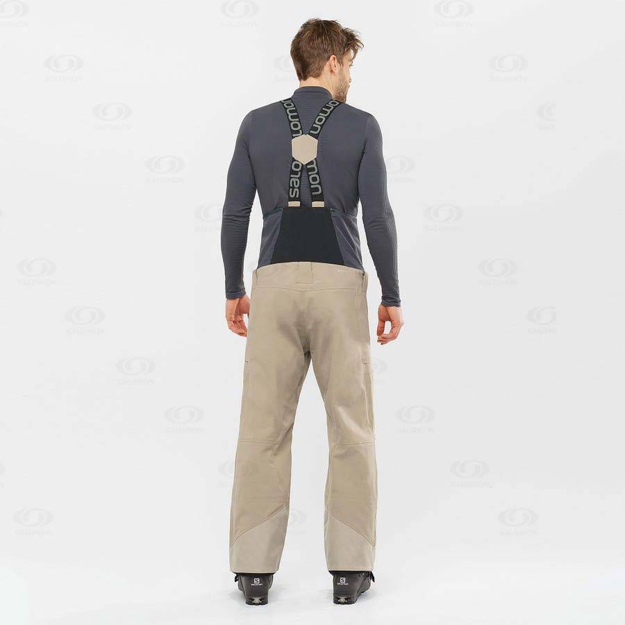 Pánské Lyžařské Kalhoty Salomon STANCE 3L BIB Béžový | CZ-L1592
