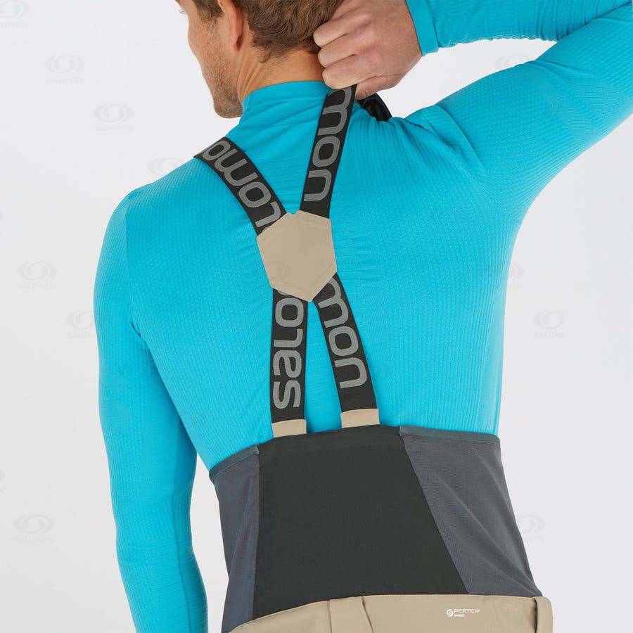 Pánské Lyžařské Kalhoty Salomon STANCE 3L BIB Béžový | CZ-L1592