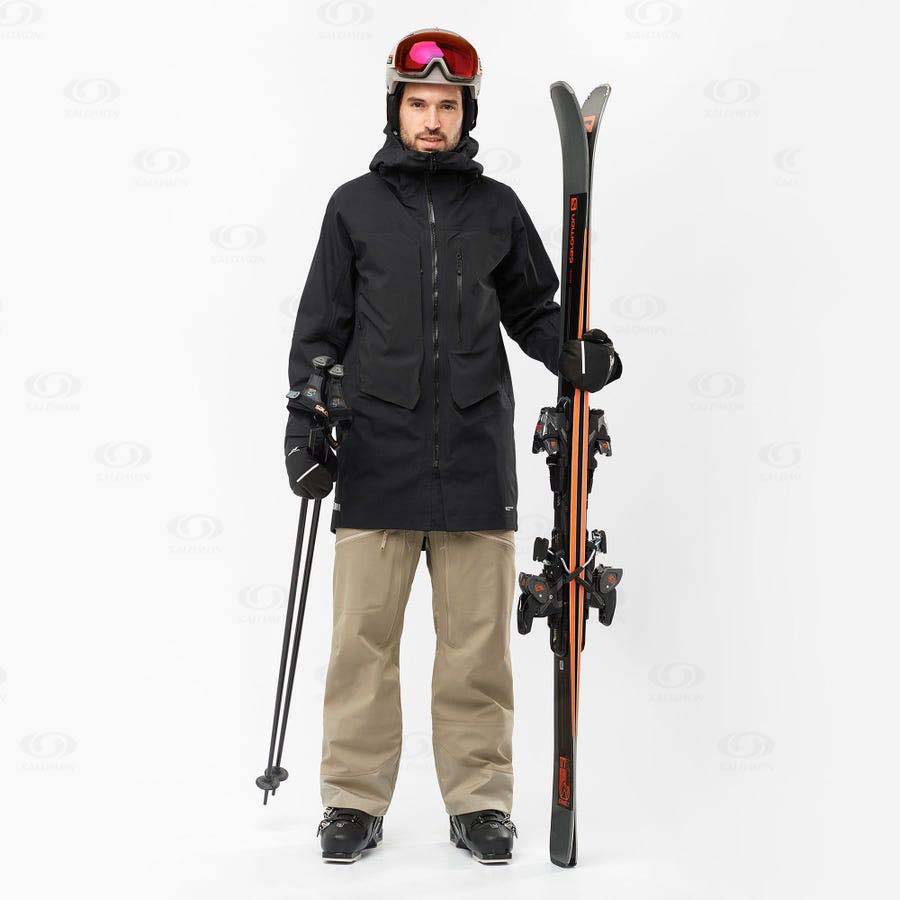 Pánské Lyžařské Kalhoty Salomon STANCE 3L BIB Béžový | CZ-L1592