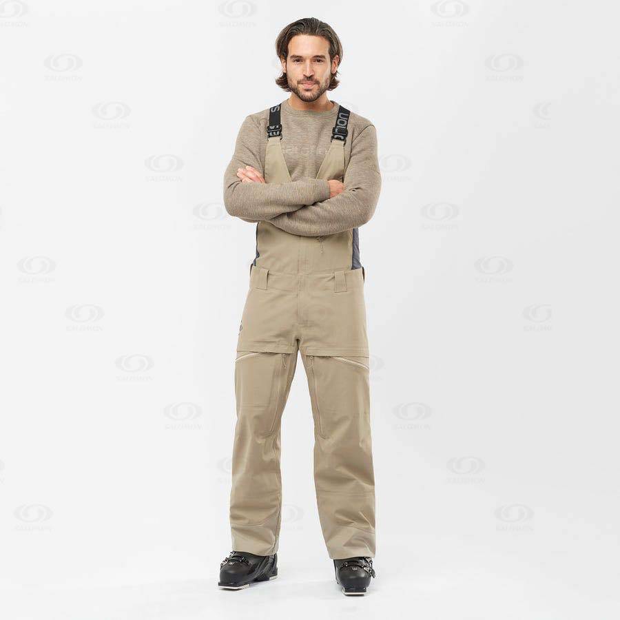 Pánské Lyžařské Kalhoty Salomon STANCE 3L BIB Béžový | CZ-L1592