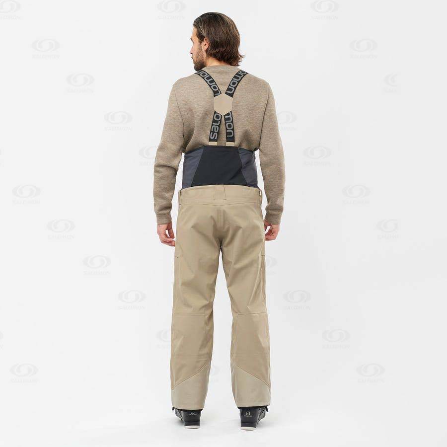 Pánské Lyžařské Kalhoty Salomon STANCE 3L BIB Béžový | CZ-L1592