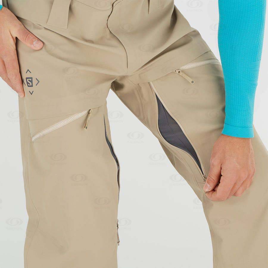 Pánské Lyžařské Kalhoty Salomon STANCE 3L BIB Béžový | CZ-L1592
