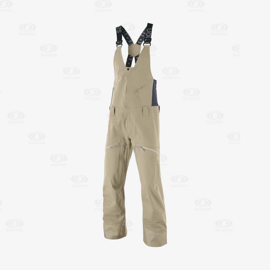 Pánské Lyžařské Kalhoty Salomon STANCE 3L BIB Béžový | CZ-L1592