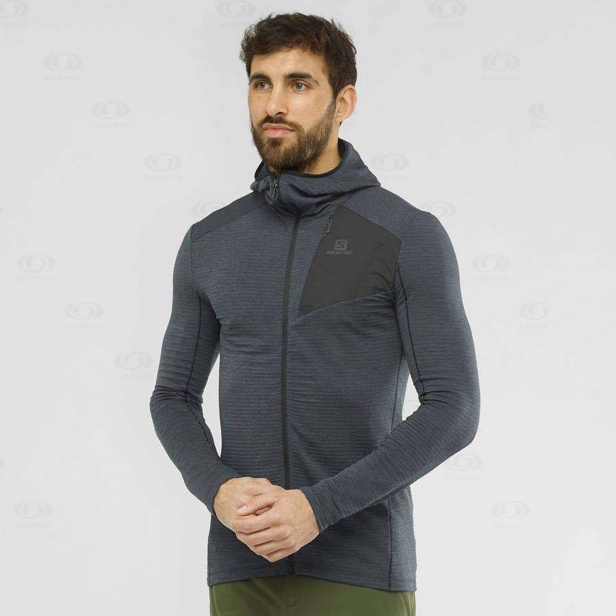 Pánské Mikiny S Kapucí Salomon ESSENTIAL LIGHTWARM HOODED Černé | CZ-A1563