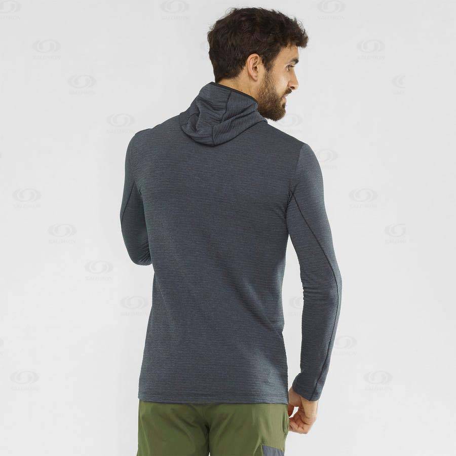 Pánské Mikiny S Kapucí Salomon ESSENTIAL LIGHTWARM HOODED Černé | CZ-A1563
