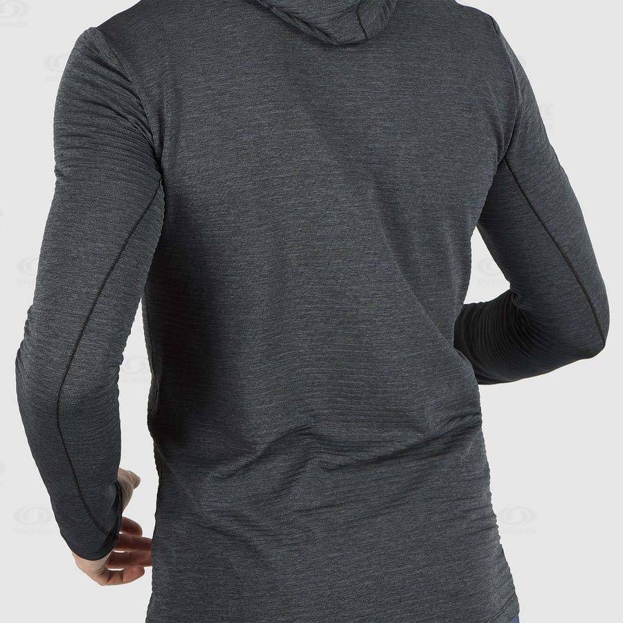 Pánské Mikiny S Kapucí Salomon ESSENTIAL LIGHTWARM HOODED Černé | CZ-A1563