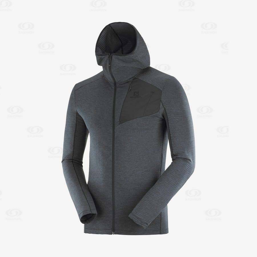 Pánské Mikiny S Kapucí Salomon ESSENTIAL LIGHTWARM HOODED Černé | CZ-A1563