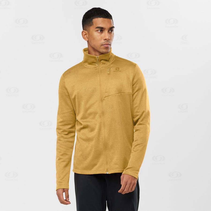 Pánské Mikiny S Kapucí Salomon ESSENTIAL LIGHTWARM HEATHER Žluté | CZ-L2369