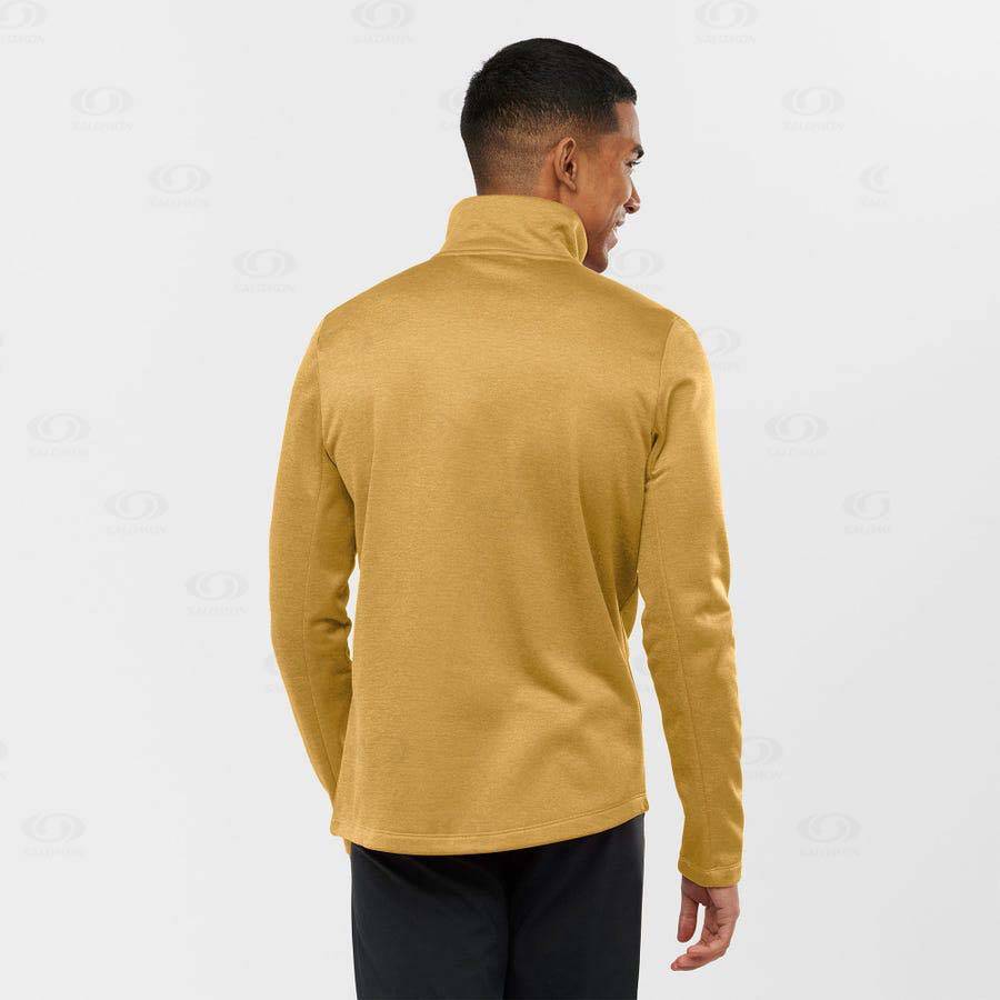 Pánské Mikiny S Kapucí Salomon ESSENTIAL LIGHTWARM HEATHER Žluté | CZ-L2369