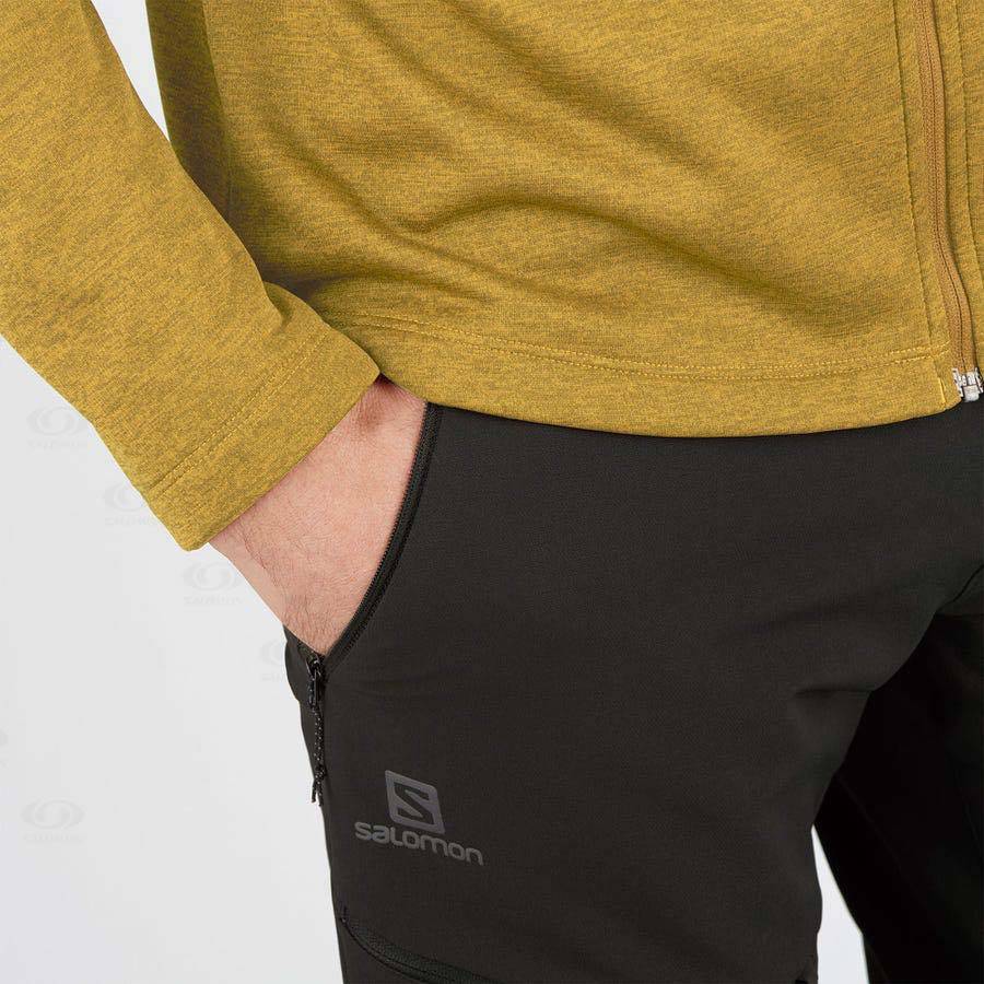 Pánské Mikiny S Kapucí Salomon ESSENTIAL LIGHTWARM HEATHER Žluté | CZ-L2369