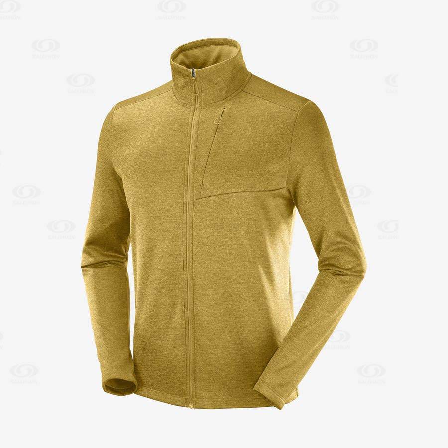 Pánské Mikiny S Kapucí Salomon ESSENTIAL LIGHTWARM HEATHER Žluté | CZ-L2369