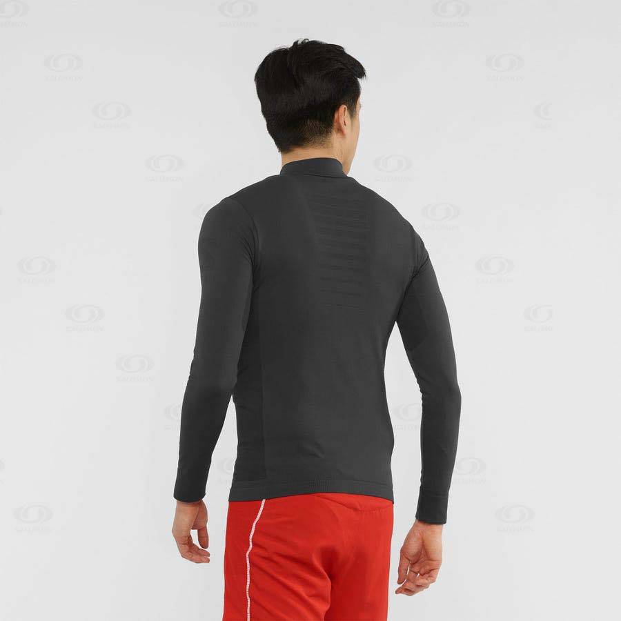 Pánské Mikiny S Kapucí Salomon ESSENTIAL SEAMLESS Černé | CZ-L2474