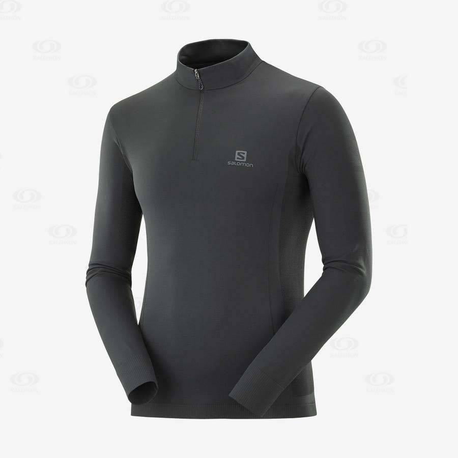 Pánské Mikiny S Kapucí Salomon ESSENTIAL SEAMLESS Černé | CZ-L2474