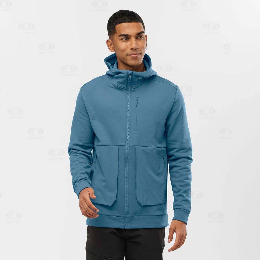 Pánské Mikiny S Kapucí Salomon ESSENTIAL WARM FLEECE Blankyt | CZ-M1027