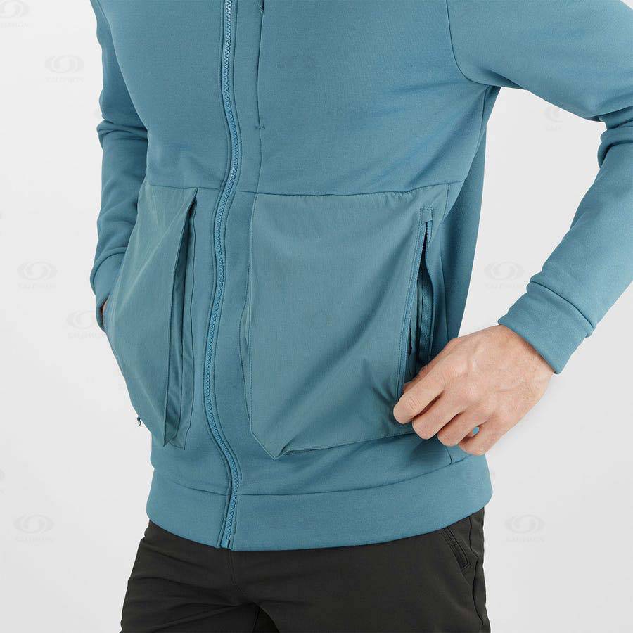 Pánské Mikiny S Kapucí Salomon ESSENTIAL WARM FLEECE Blankyt | CZ-M1027