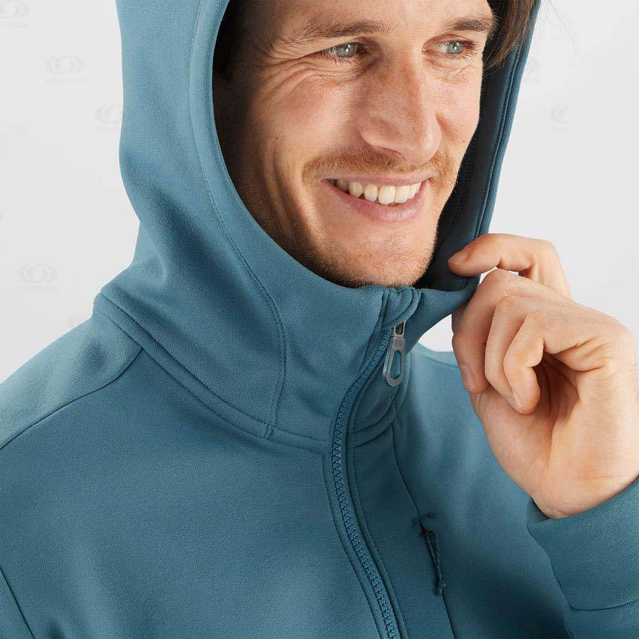 Pánské Mikiny S Kapucí Salomon ESSENTIAL WARM FLEECE Blankyt | CZ-M1027