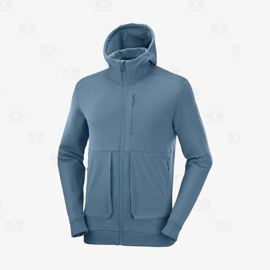 Pánské Mikiny S Kapucí Salomon ESSENTIAL WARM FLEECE Blankyt | CZ-M1027