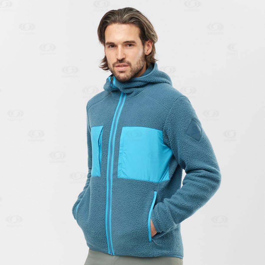 Pánské Mikiny S Kapucí Salomon ESSENTIAL WARM TEDDY Blankyt | CZ-M1881